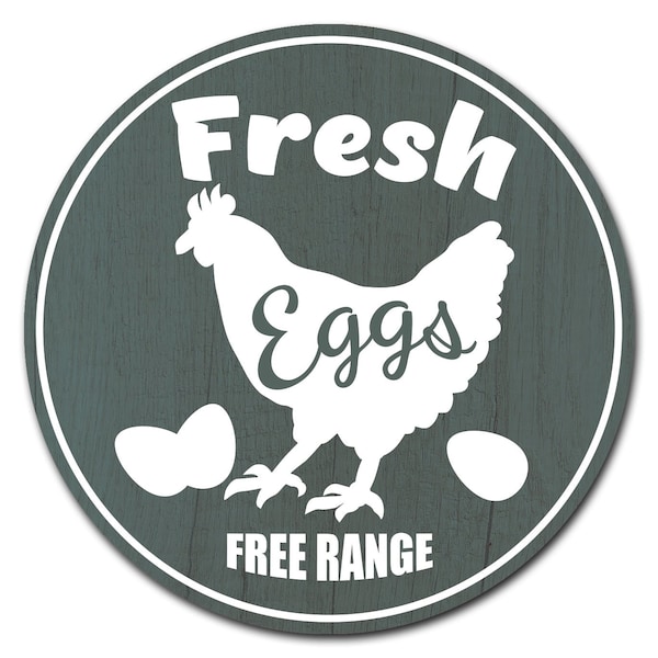 36in Tall-Farmers Market Fresh Eggs, Choose: Corrugated Rigid Plastic Vinyl, C-36-CIR-Fresh Eggs